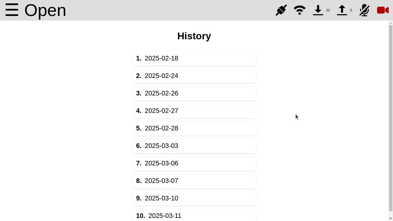 History Screen
